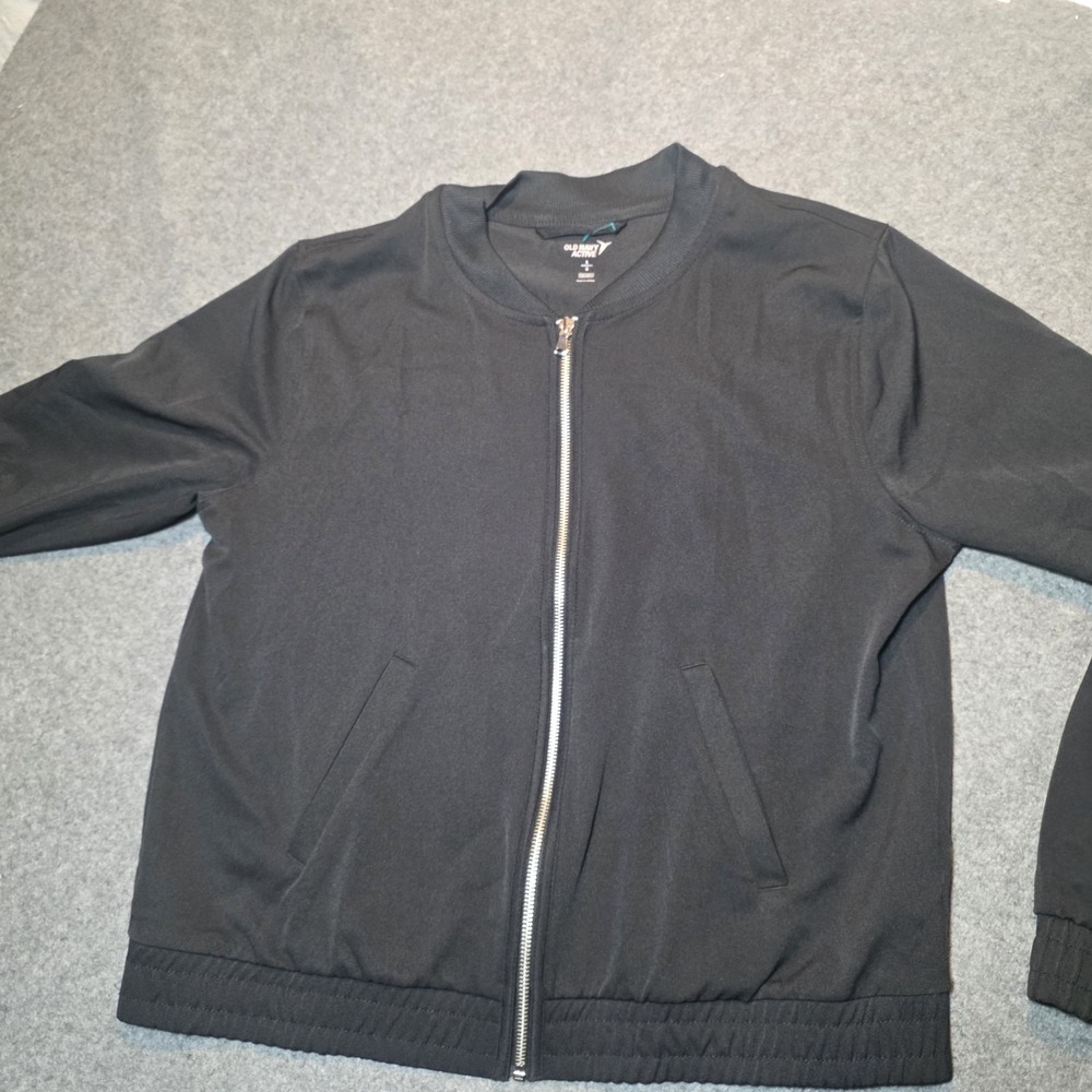 Old Navy Active Full Zip Sweatshirt Jacket Black Women's L Long Sleeve Pockets83